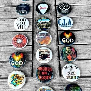 Inspirational Uplifting /Cancer Awareness Holographic Pin Buttons